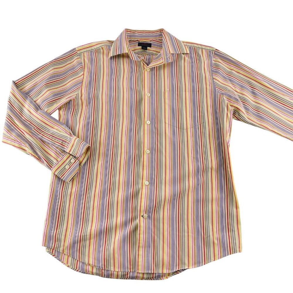 Express Mens Button-Up Shirt sz Large Long Sleeve Multicolor Premium 90s vintage